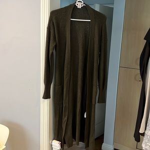 Olive Green Knit Cardigan